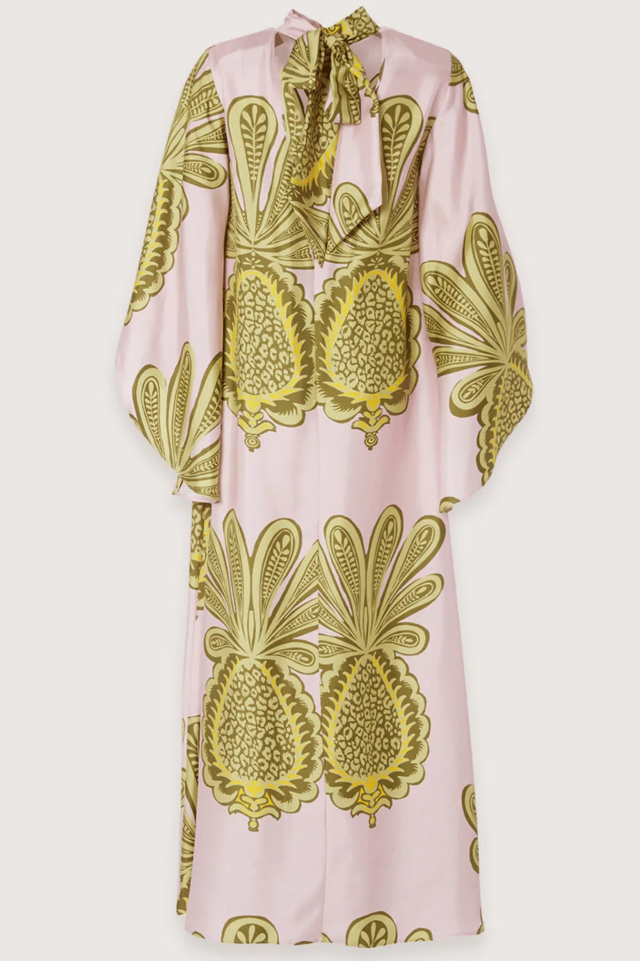 Esmea Lange Bedrukte Kaftan Jurk met Halterhals en Wijde Mouwen
