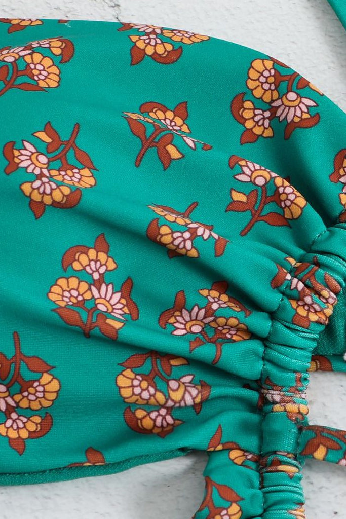 Hent Τιρκουάζ Εμπριμέ Ολόσωμο Μαγιό με Παρεό | Γυναικεία Μαγιό Παρεό - Ολόσωμα - Swimwear | Hent Turquoise Printed One Piece Swimsuit with Pareo Set