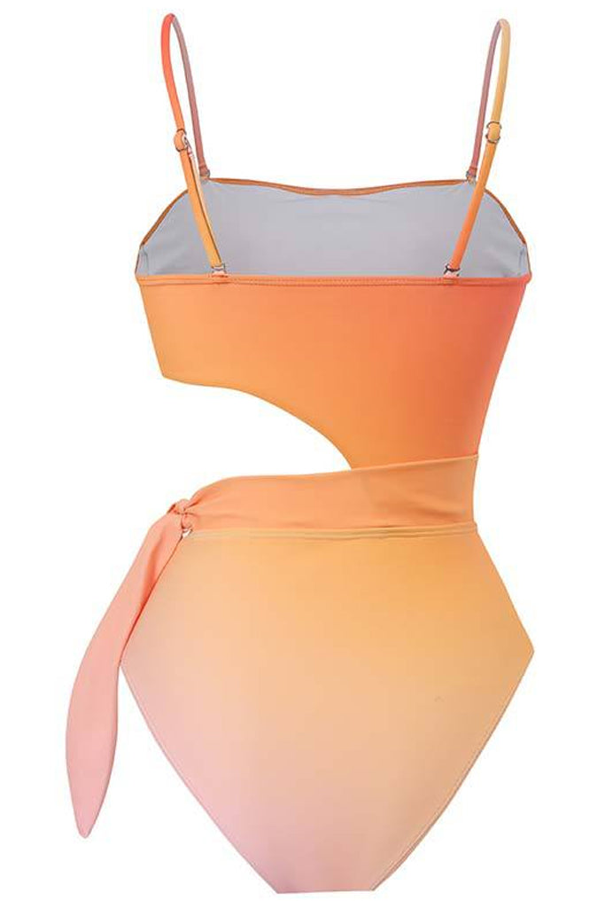 Meldrop Σομόν Εμπριμέ Ολόσωμο Μαγιό με Φούστα Παρεό | Γυναικεία Μαγιό Παρεό - Ολόσωμα - Swimwear | Meldrop Salmon Pink Floral Printed One Piece Swimsuit with Pareo Skirt Set