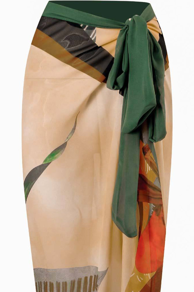 Obra Εμπριμέ Ολόσωμο Μαγιό με Παρεό | Γυναικεία Μαγιό Παρεό - Ολόσωμα - Swimwear | Obra Printed One Piece Swimsuit with Pareo Set