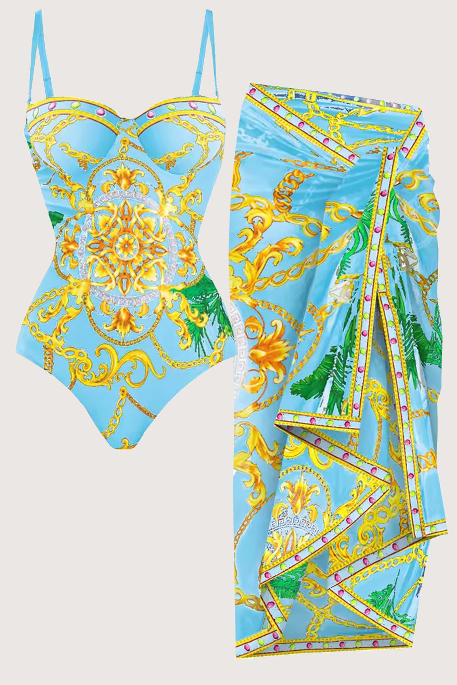 Costa Aurelia Ολόσωμο Μαγιό και Παρεό Σετ | Μαγιό - Ολόσωμα - Swimwear One Piece | Costa Aurelia One Piece Swimsuit and Pareo Set