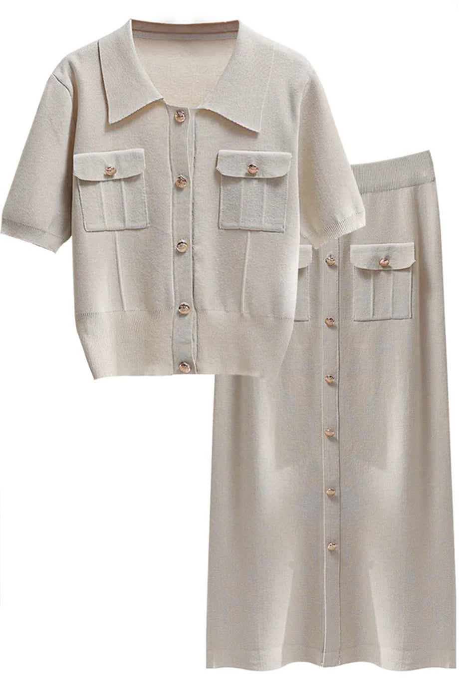 Kathleen gebreide top en rokset