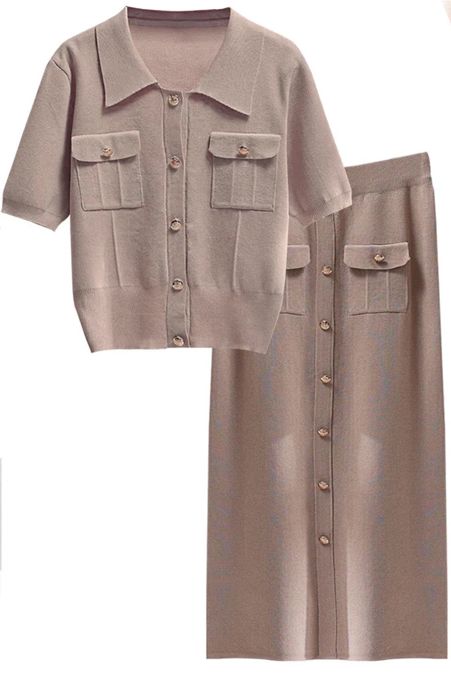 Kathleen gebreide top en rokset