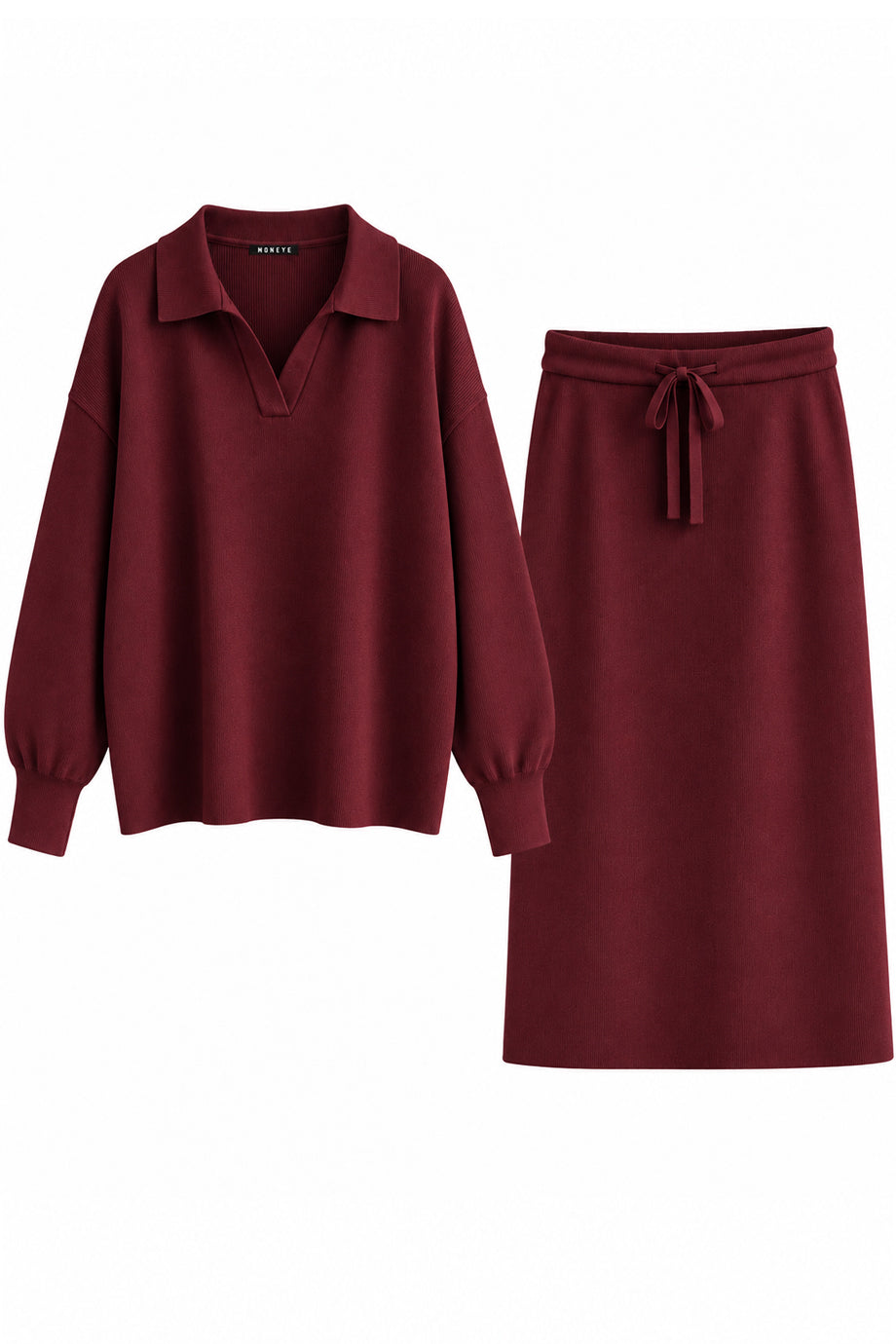 Marlow Gebreide Set van Poloshirt en Midirok