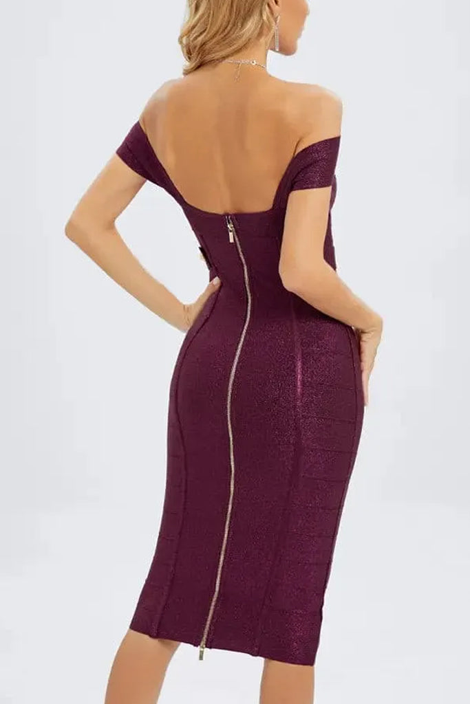 Abra metallic aansluitende jurk