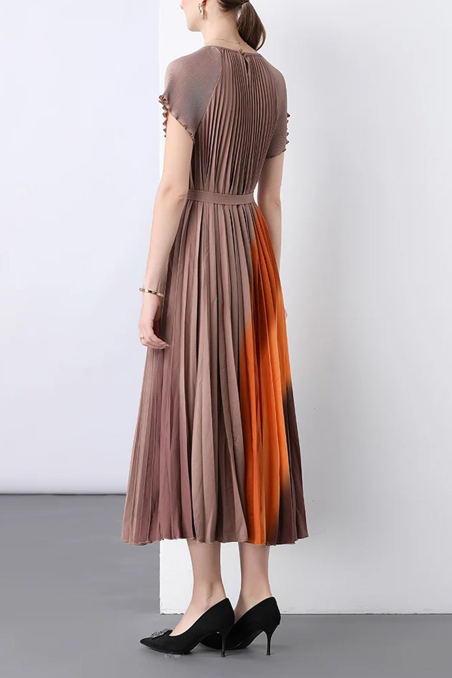 Solene Multicolor Geplisseerde Jurk