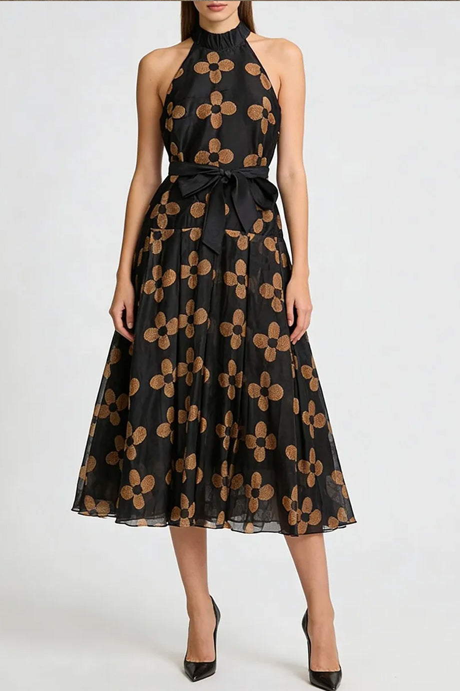 Orlena Φλοράλ Μίντι Φόρεμα | Γυναικεία Ρούχα - Φορέματα Dresses | Orlena Floral Midi Halter Dress