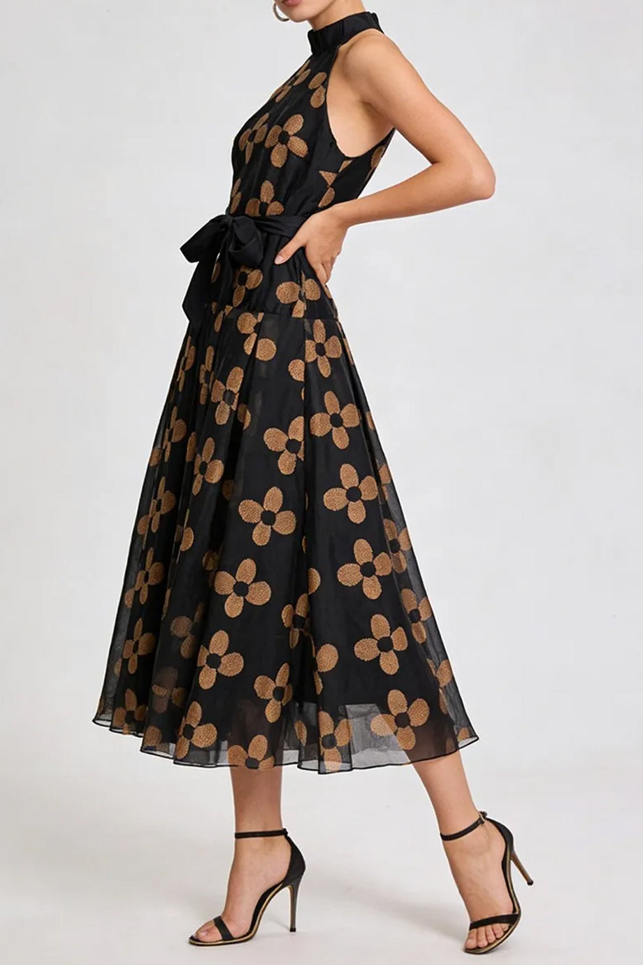 Orlena Φλοράλ Μίντι Φόρεμα | Γυναικεία Ρούχα - Φορέματα Dresses | Orlena Floral Midi Halter Dress