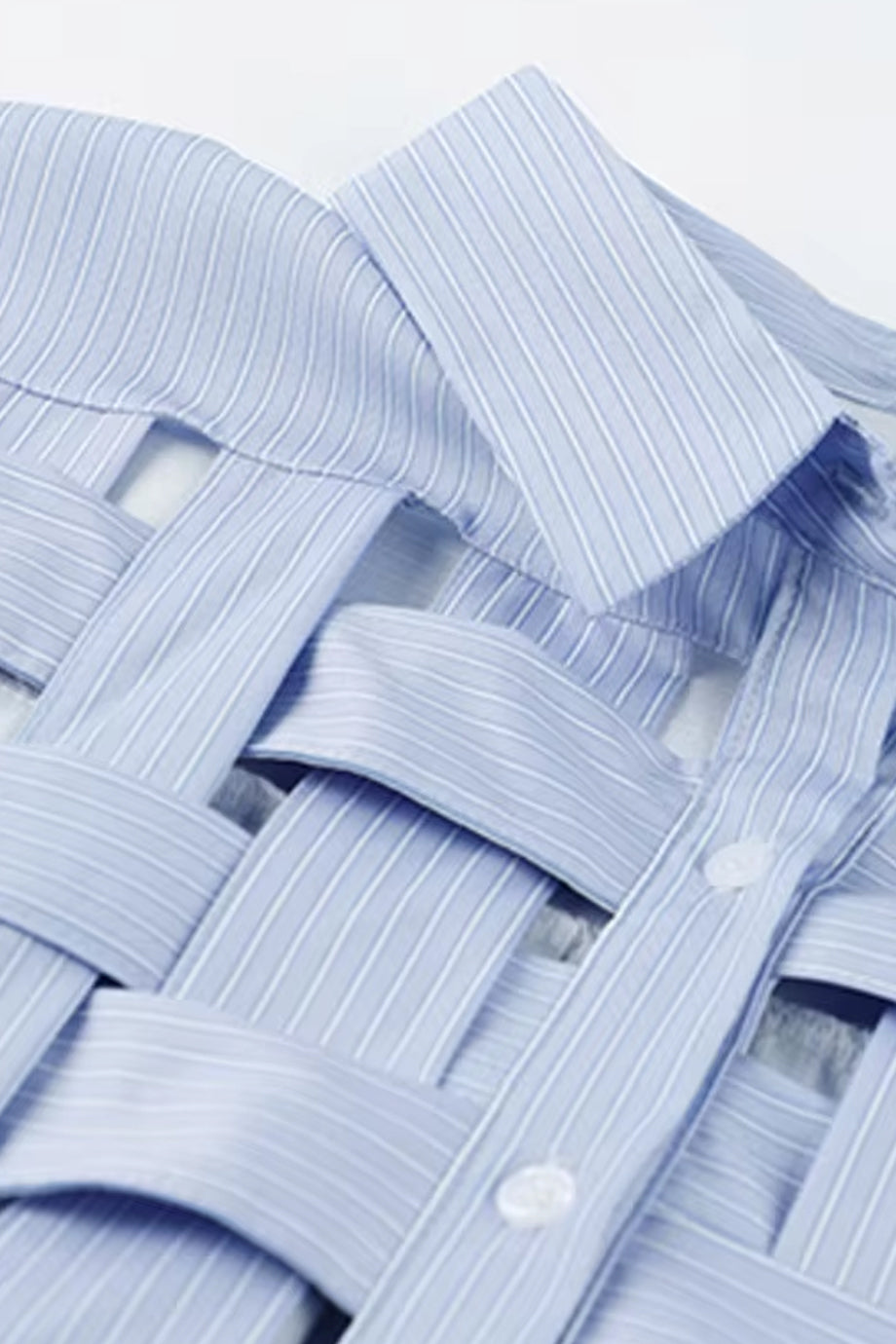 Checkers Ριγέ Πουκάμισο με Ανοίγματα | Γυναικεία Ρούχα - Πουκάμισα Τοπ | Checkers Striped Hollow Out Shirt