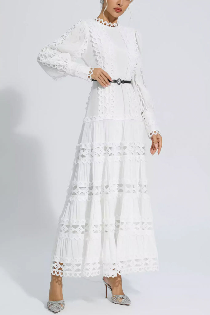 Tanya Μακρύ Φόρεμα με Βολάν | Γυναικεία Ρούχα - Φορέματα Tanya Hollow Ruffle Long Dress