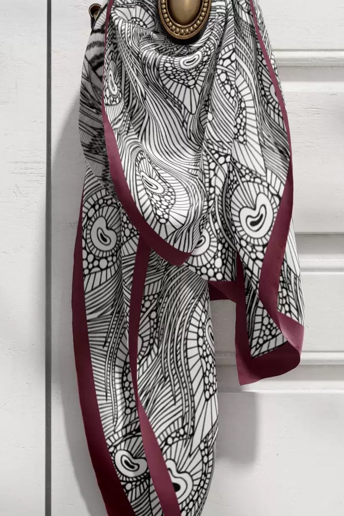 Mijnheer Charming Peacock zijden sjaal