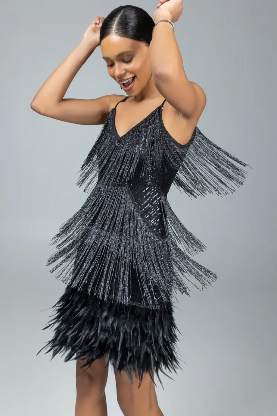 Hailey mini-jurk met franjes