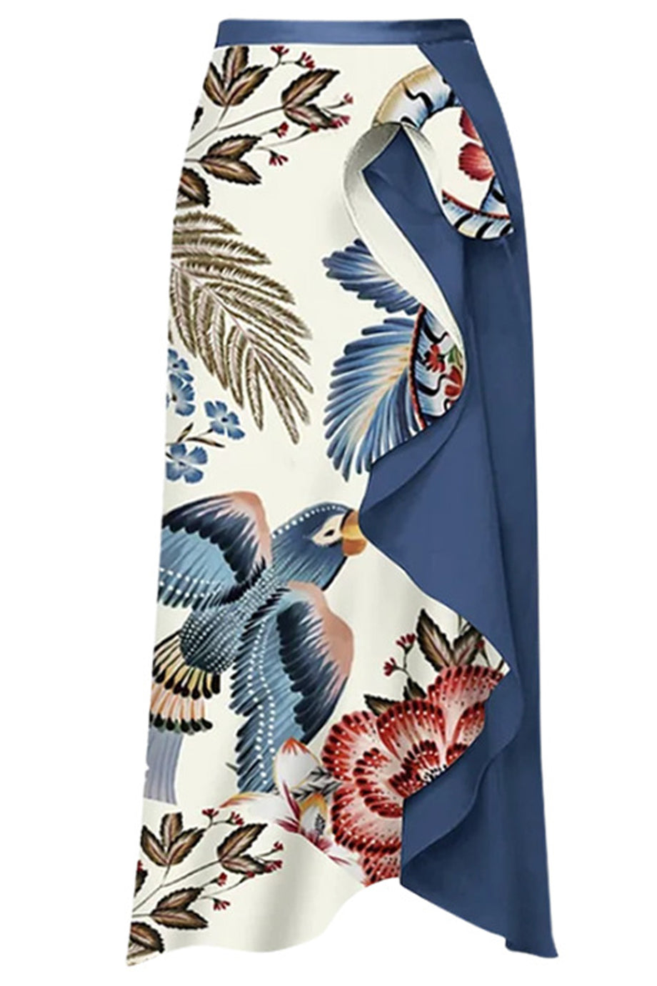 Renzo geprinte ruche bikini en pareo set