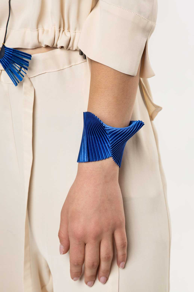 Shell stoffen armband met plooien