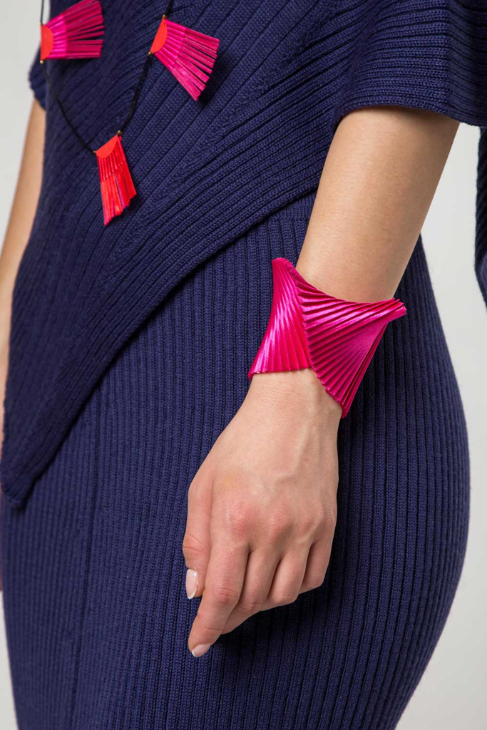 Shell stoffen armband met plooien