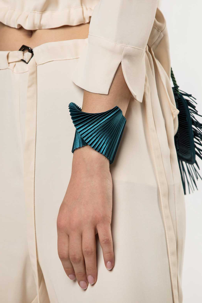 Shell stoffen armband met plooien