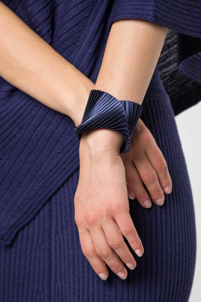 Shell stoffen armband met plooien