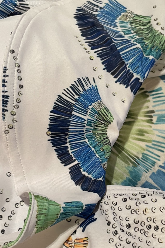 Brazy Μπλε Εμπριμέ Ολόσωμο Μαγιό με Παρεό | Γυναικεία Μαγιό Παρεό - Ολόσωμα - Swimwear | Brazy Blue Printed One Piece Swimsuit with Pareo Set