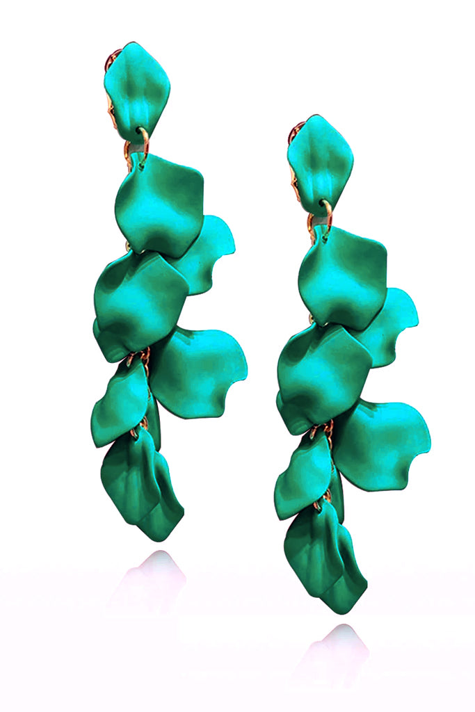 Groene turquoise lange oorbellen