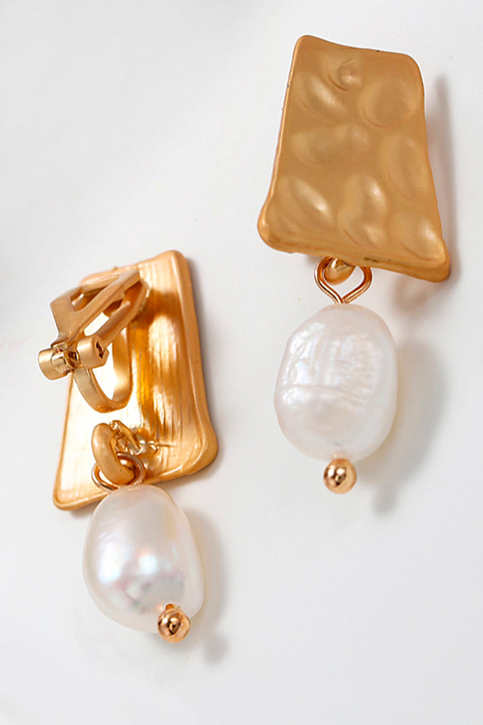 Leylaty gouden clipoorbellen met parels