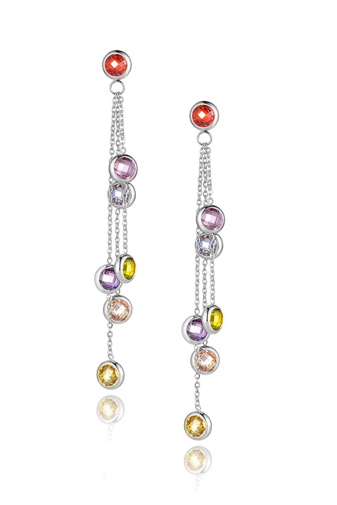 Zilveren Larida oorbellen met kristallen