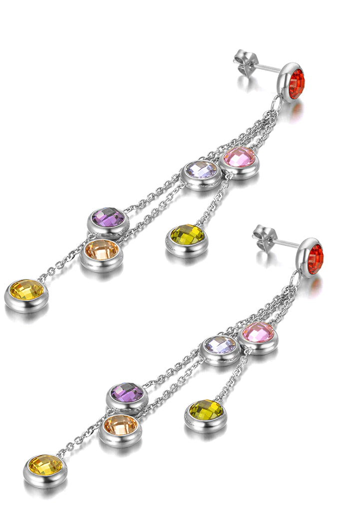 Zilveren Larida oorbellen met kristallen