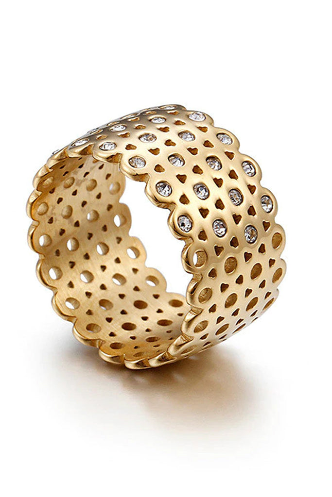 Wren gouden ring met kristallen