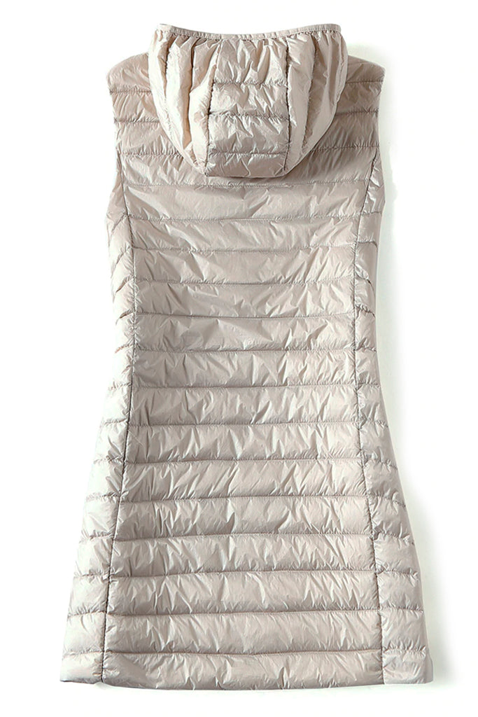 Mily Ιβουάρ Αμάνικο Μπουφάν Γιλέκο με Κουκούλα | Γυναικεία Ρούχα - Μπουφάν Παλτό