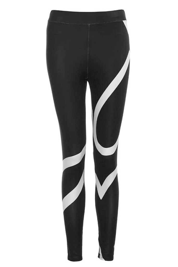 Linten Zwart Patroon Yoga Legging