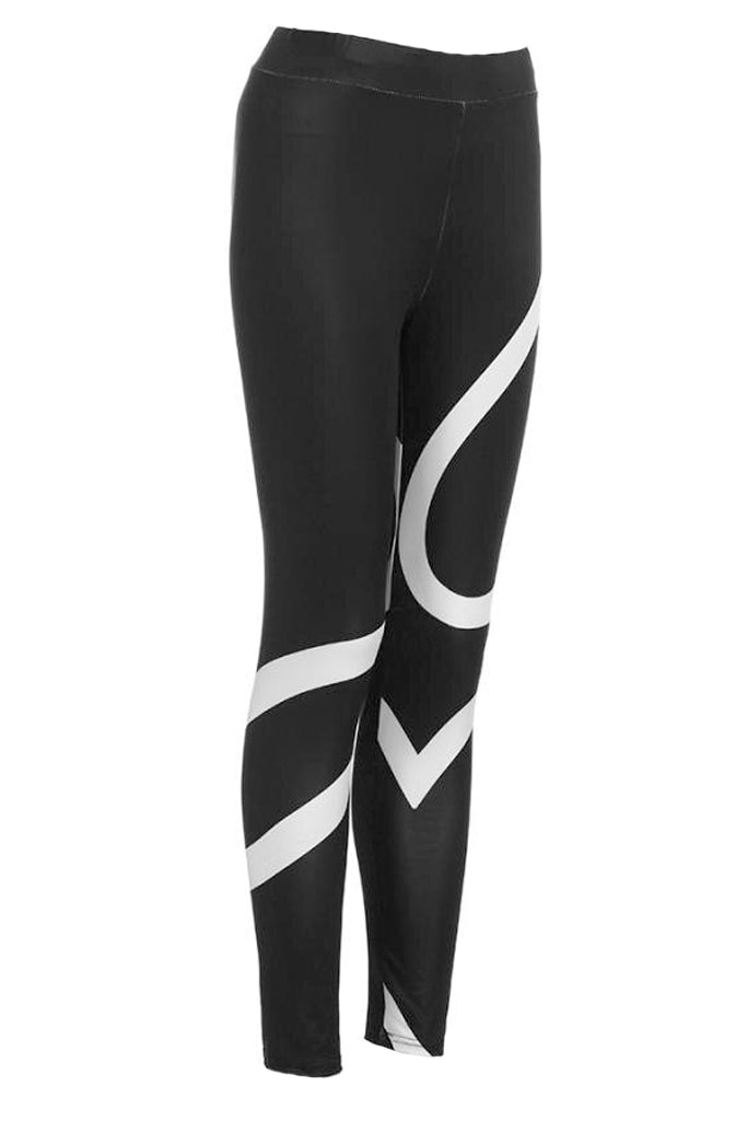 Linten Zwart Patroon Yoga Legging