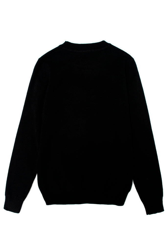 Rode lippen zwarte patroon trui