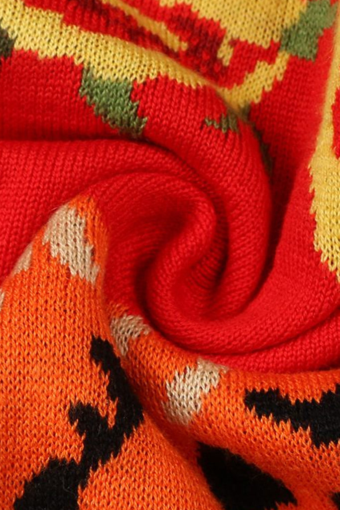 Red Tiger Πολύχρωμο Πουλόβερ με Σχέδιο Τίγρης | Γυναικεία Ρούχα - Πουλόβερ