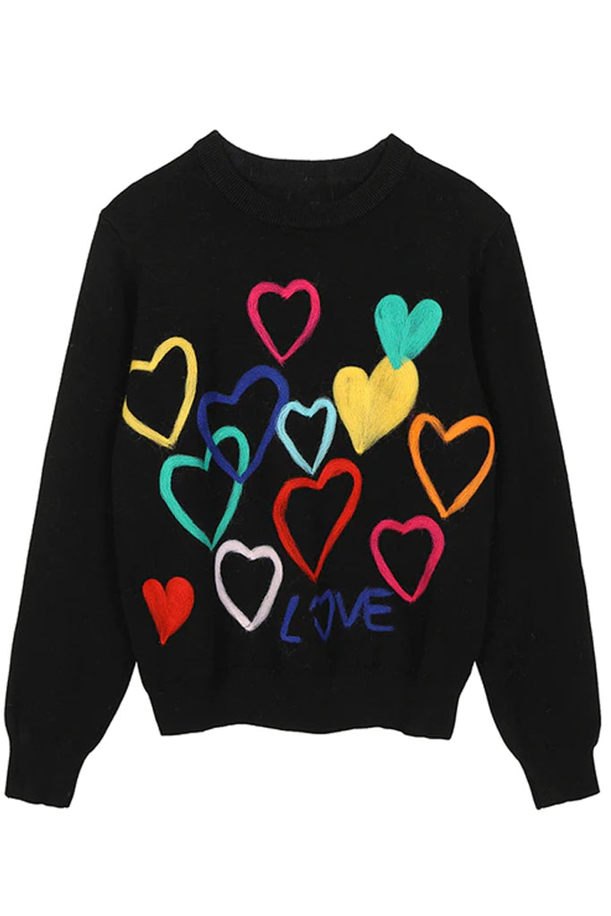 Multihearts zwarte trui met patroon