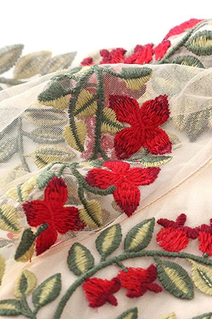 Danica Πολύχρωμο Εμπριμέ Φόρεμα με Δαντέλα και Τούλι | Γυναικεία Φορέματα