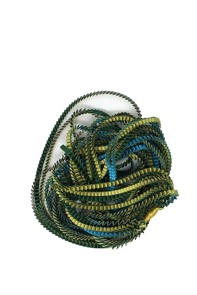 Essilp olijfgroene veelkleurige stoffen ketting