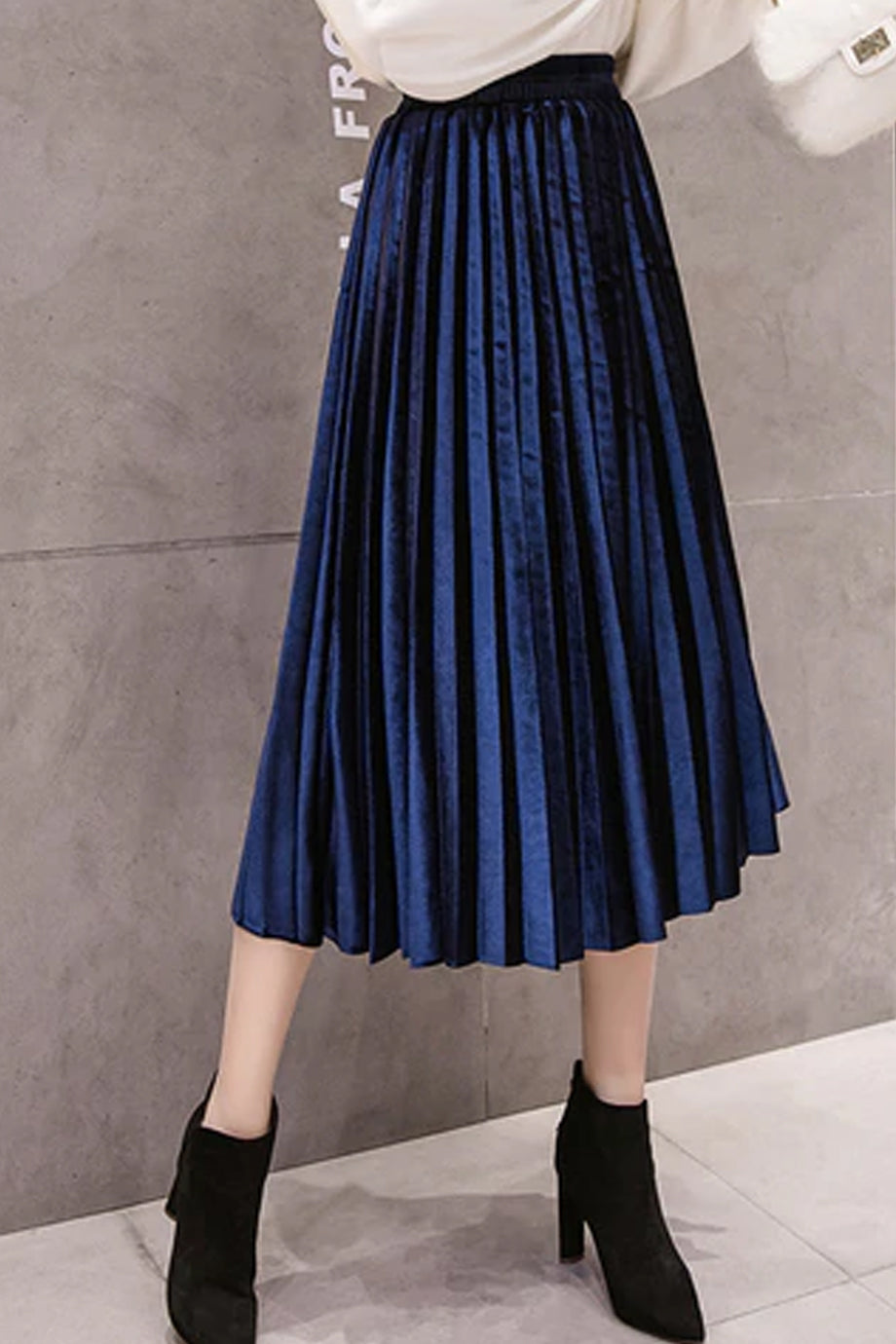 Saia blauwe geplooide midi-rok