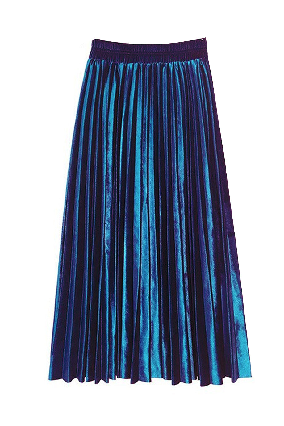 Saia blauwe geplooide midi-rok