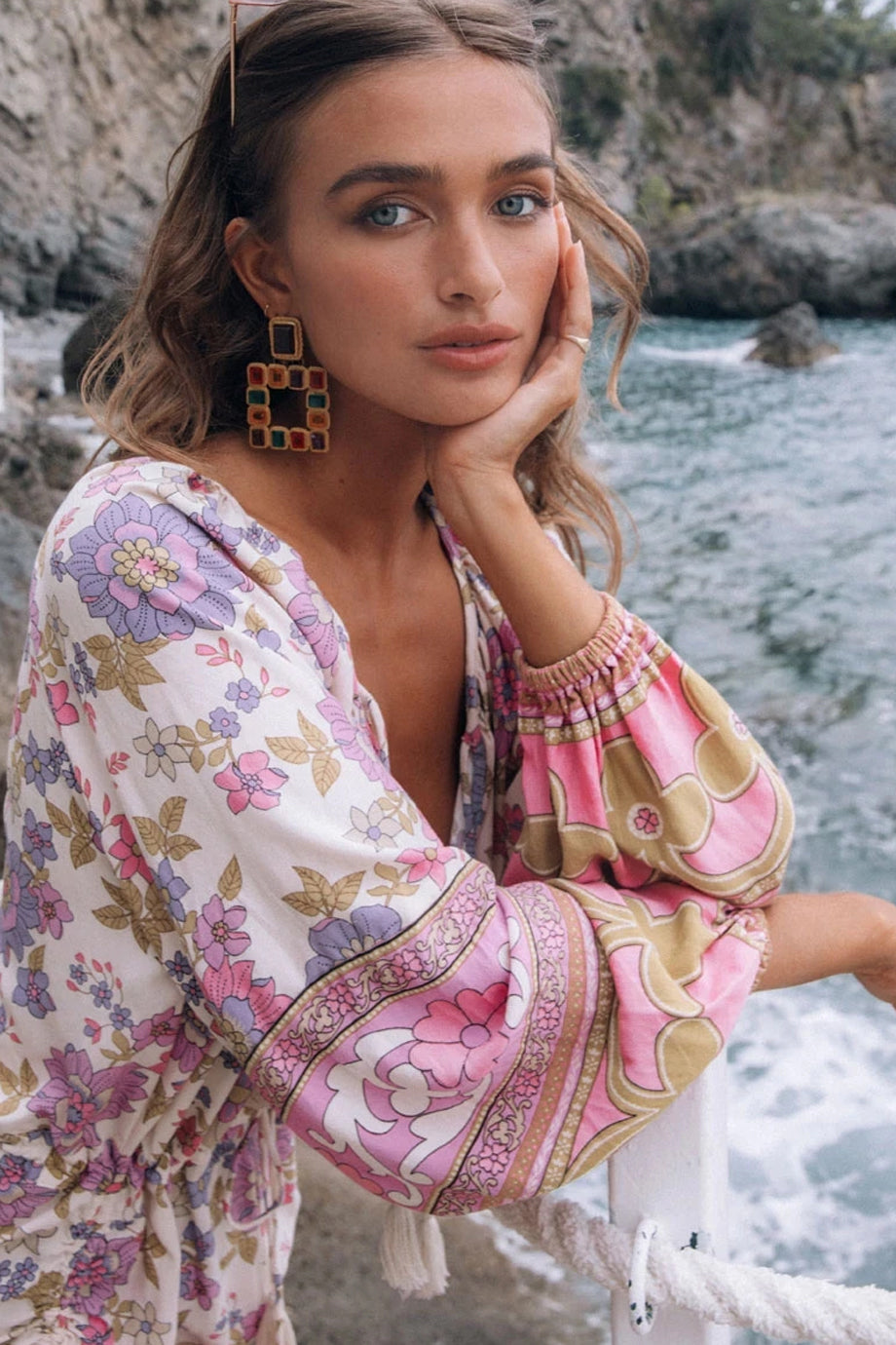 Camille-print jumpsuit