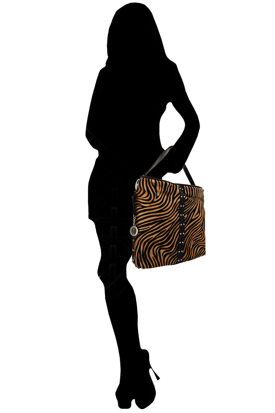 ZEBRINA leren schoudertas