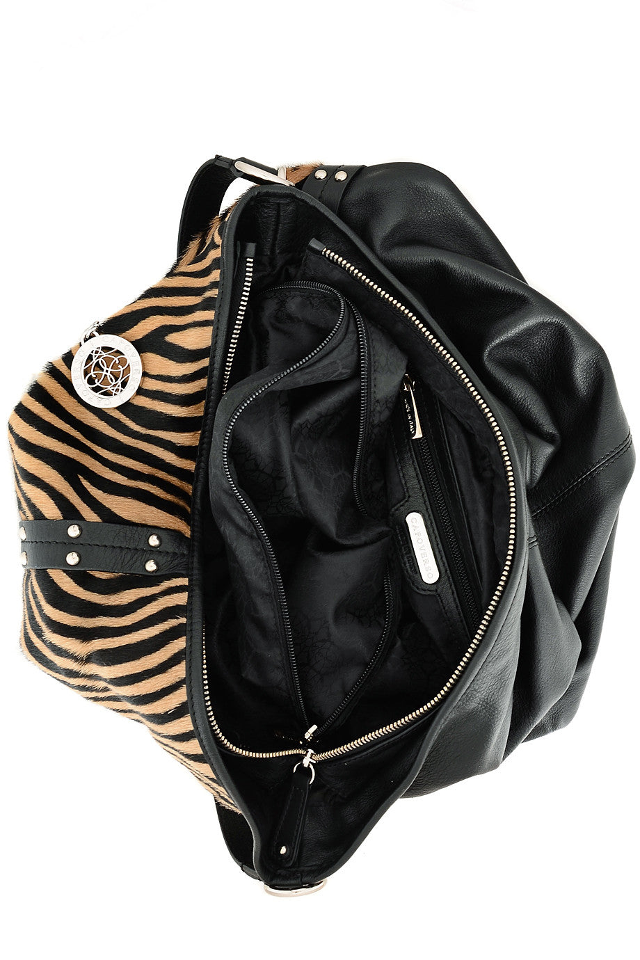 ZEBRINA leren schoudertas