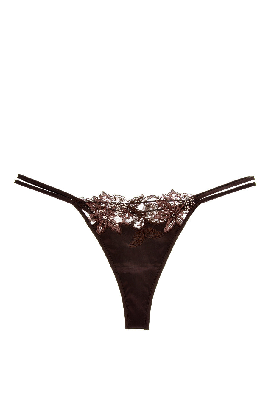 Καφέ Σατινέ Στρινγκ - Cotton Club | Γυναικεία Εσώρουχα