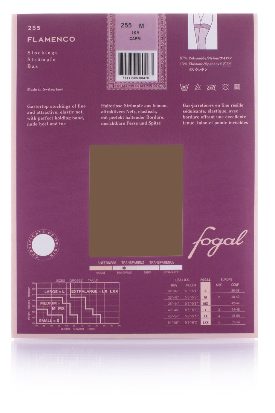 FOGAL 255 FLAMENCO zwarte visnetsokken