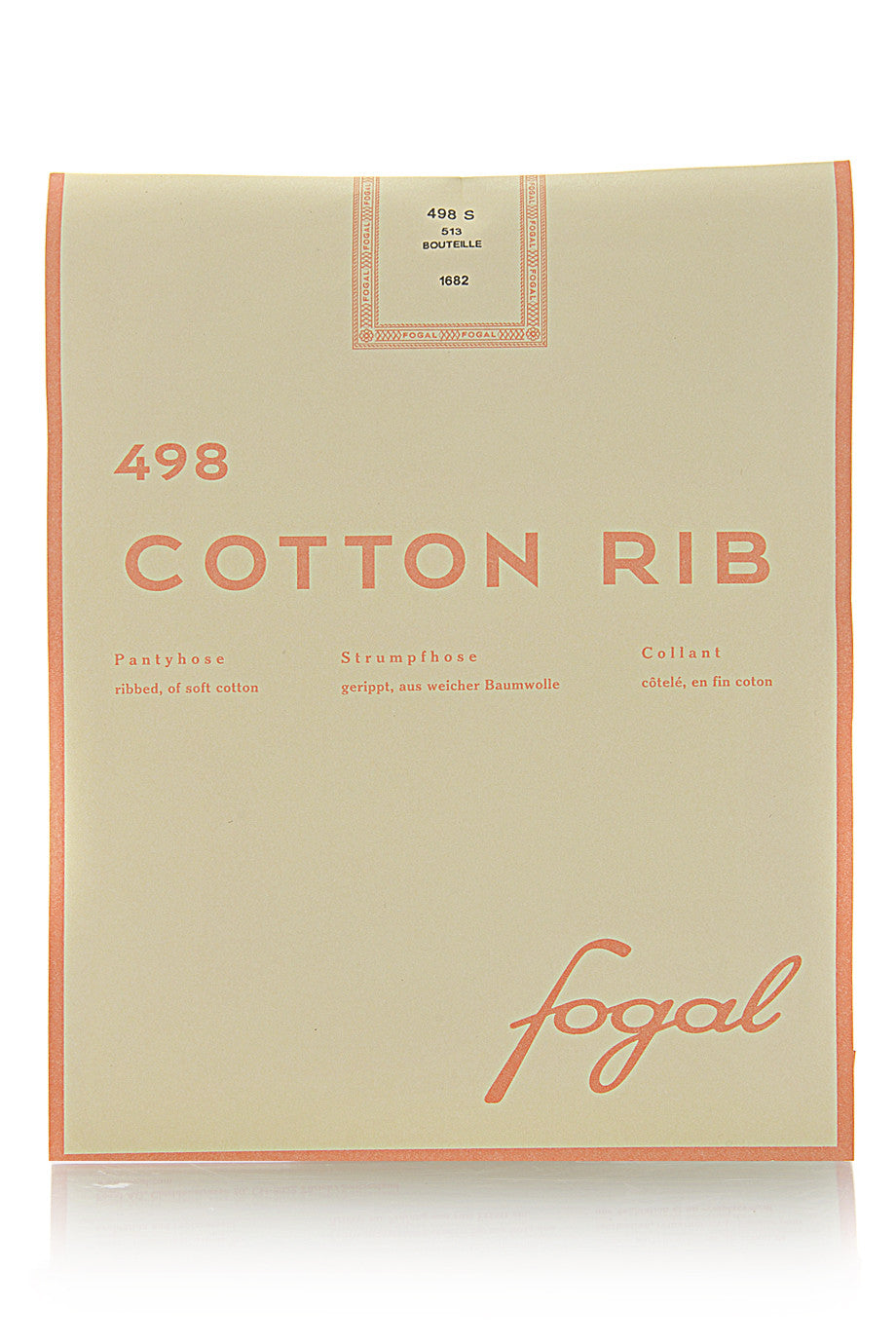 FOGAL 498 COTTON RIB 120 bruin gestreepte panty