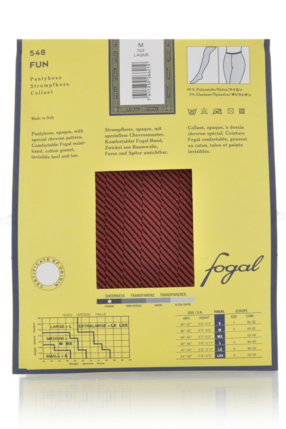 FOGAL 548 FUN Red Tights 322 Laque