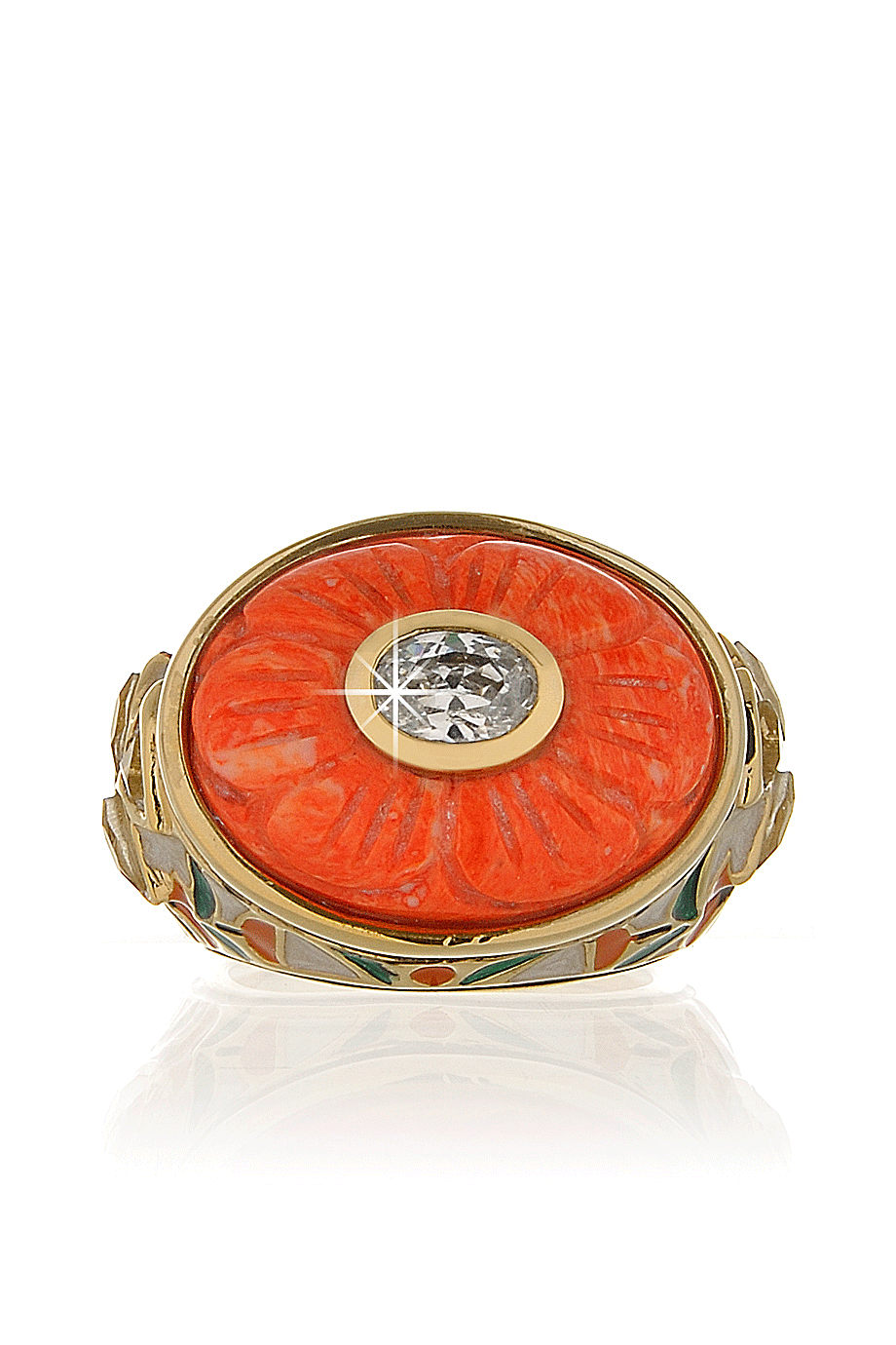 Δαχτυλίδι με Κοραλλί Πέτρα - Isharya | Κοσμήματα