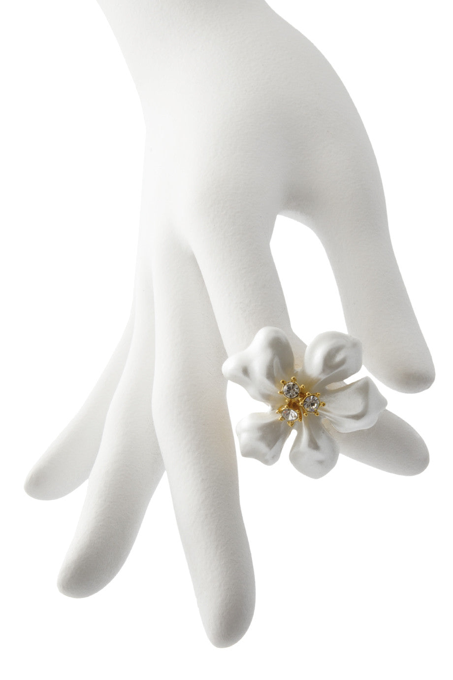 Λευκό Δαχτυλίδι σε Σχήμα Λουλουδιού - Kenneth Jay Lane | Κοσμήματα