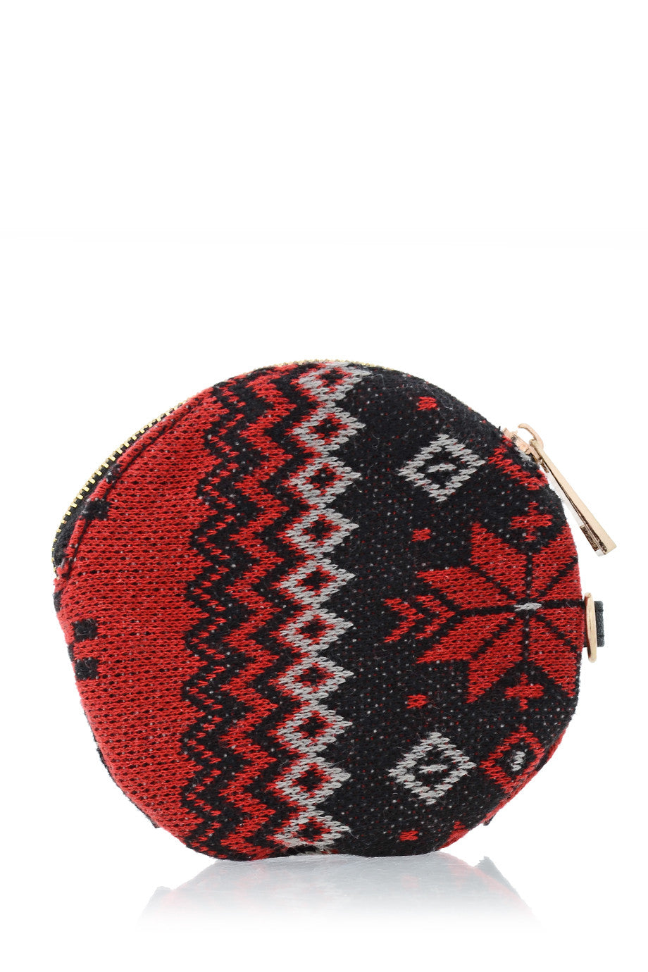 Μαύρο Κόκκινο Στρογγυλό Tσαντάκι | Γυναικεία Πορτοφόλια