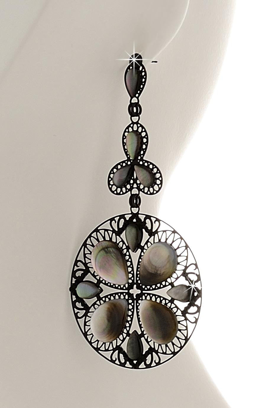 Aline Σκουλαρίκια με Κρύσταλλα και Φίλτνισι | Σκουλαρίκια - Κοσμήματα - Earrings | Aline Long Crystal Earrings