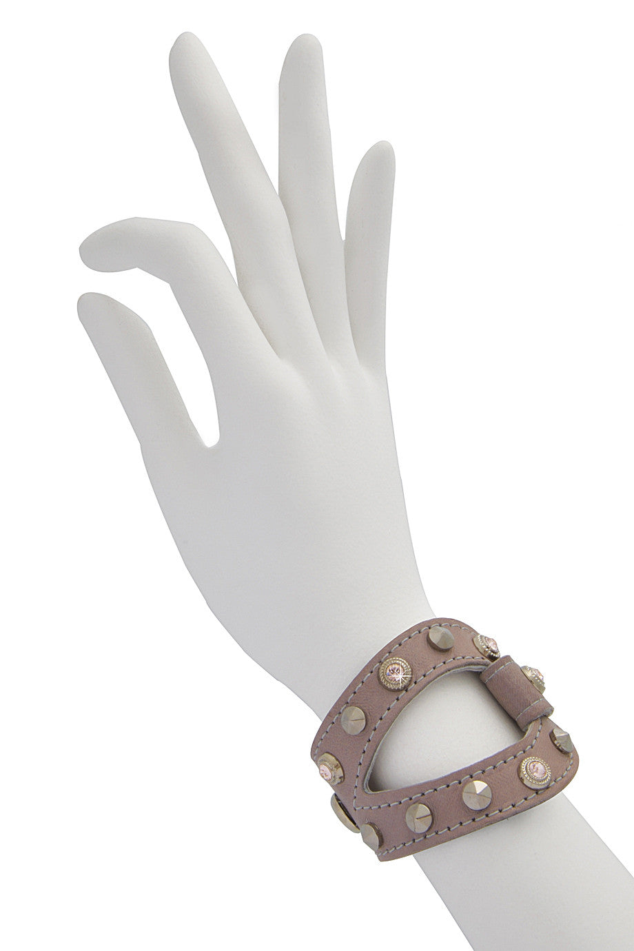 Μπεζ Δερμάτινο Βραχιόλι - Lk Designs | Κοσμήματα