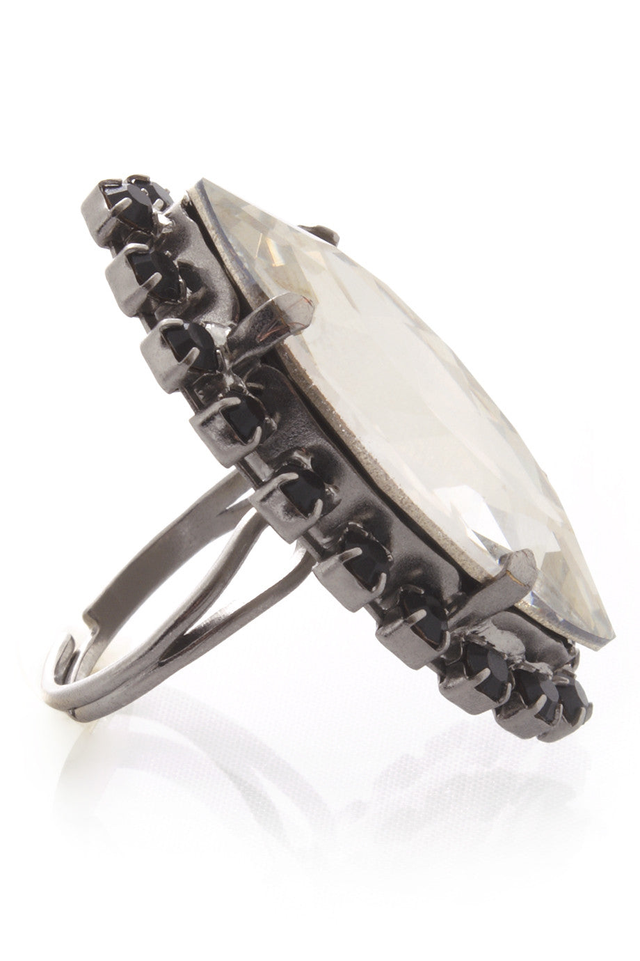 Γκρι Δαχτυλίδι με Κρύσταλλα- Lk Designs | Κοσμήματα